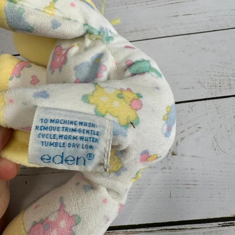 Vintage‎ Eden Baby Duck Terry Cloth Pajamas With Lambs Plush Toy Pink Beak